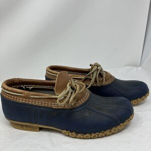 VTG LL Bean Maine Hunting Shoes Low Rubber Duck Boots Blue Womens 10 Gorpcore